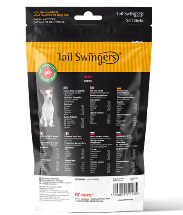 Tail Swingers - Soft Snacks Beef - Muscle Building Support Treats - 100g