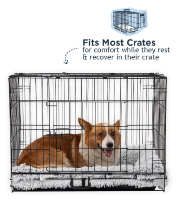 Tall Tails - Orthopedic Rectangular Dog Bed, Faux Fur Plush + Memory Foam, Anti-Slip, Washable - 115×80×10 cm