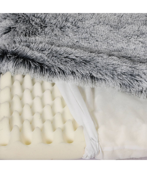 Tall Tails - Orthopedic Rectangular Dog Bed, Faux Fur Plush + Memory Foam, Anti-Slip, Washable - 115×80×10 cm