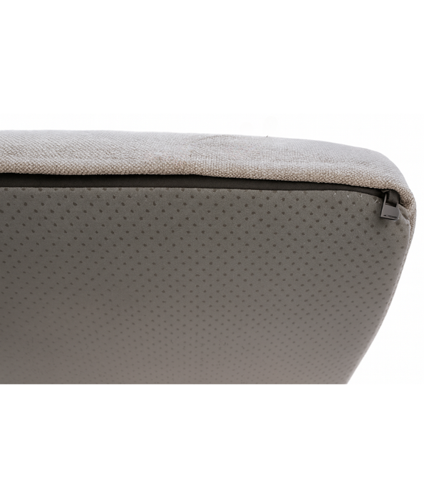 King Queen - Paw Prints, Grey Sherpa Rectangular Dog Bed, Removable Cover, Anti-Slip Base - 103×74×8 cm