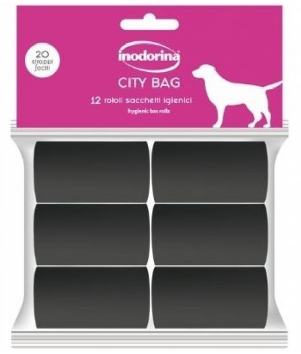 Inodorina – City Dog Waste Bags, Strong & Leak-Proof, 3/6/8/12 Roll Packs