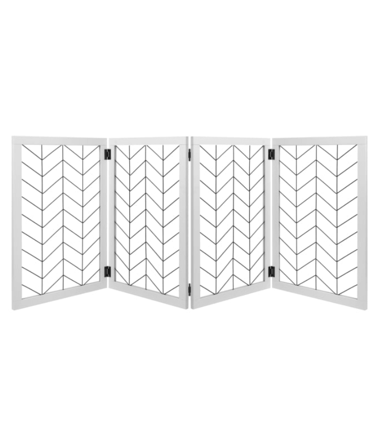 Pawise - Freestanding Foldable Pet Gate, Wooden & Metal Safety Barrier for Dogs & Cats - 183×71 cm