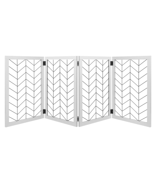 Pawise - Freestanding Foldable Pet Gate - Wooden & Metal Safety Barrier for Dogs & Cats, 183×71 cm