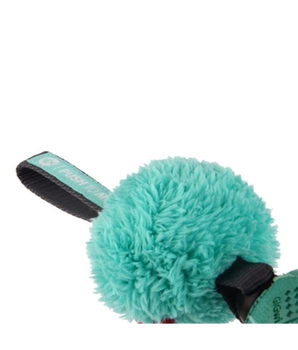 GiGwi Push To Mute Forestails Dog Toy - Rabbit (with Pompom Plush Tail) - Green