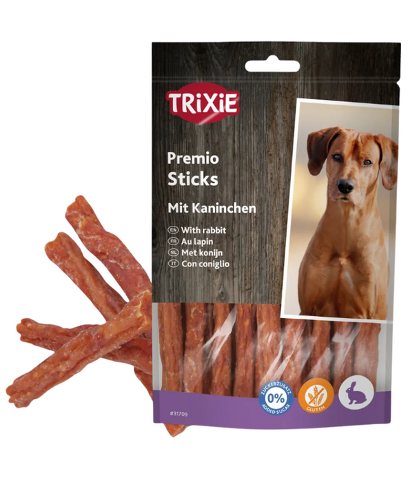 Trixie - Premio Sticks with Rabbit, 90% Meat, High-Protein Dog Treats, Gluten-Free & No Added Sugar - 100 g