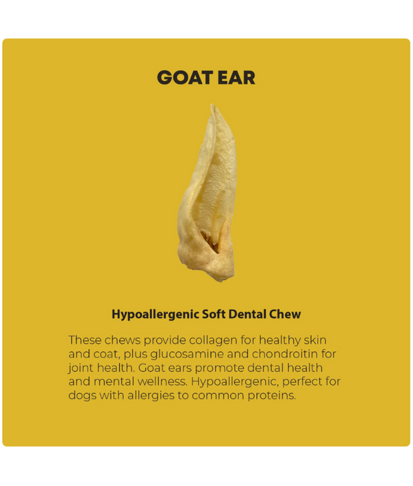 Nuff - Goat Ears - Hypoallergenic, Eco-Friendly Dental Chew - 2 Pcs