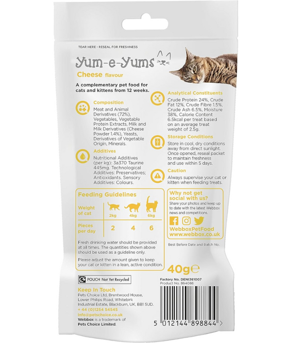 Webbox - Yum-e-Yums Cheese Cat Treats 40g