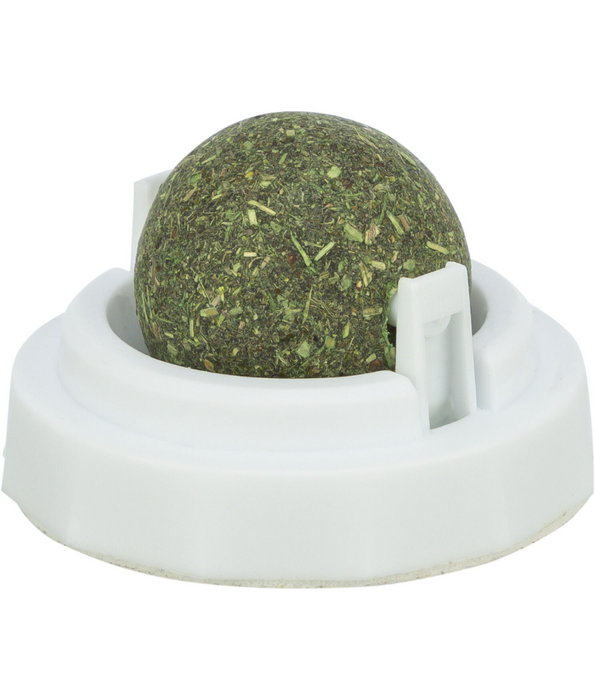 Trixie - Catnip Ball with Stand, Wall-Mountable Cat Toy for Cats ‎- 5 x 5 x 5 cm, 40 g