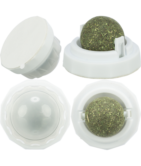 Trixie - Catnip Ball with Stand, Wall-Mountable Cat Toy for Cats ‎- 5 x 5 x 5 cm, 40 g