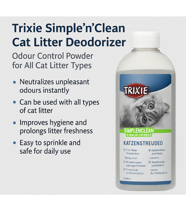 Trixie - Simple’n’Clean Cat Litter Deodorizer, Odour Neutralizer for All Types of Cat Litter - 750g
