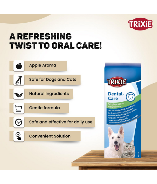 Trixie - Apple Flavoured Water Additive Dental Care Liquid for Dogs and Cats 300 ml