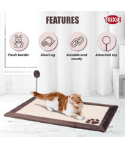 Trixie - Dual-Sided Scratching Mat with Toy for Cats 70x45 cm