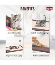 Trixie - Dual-Sided Scratching Mat with Toy for Cats 70x45 cm