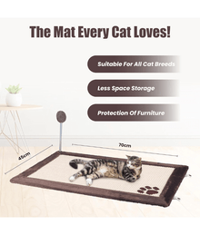Trixie - Dual-Sided Scratching Mat with Toy for Cats 70x45 cm