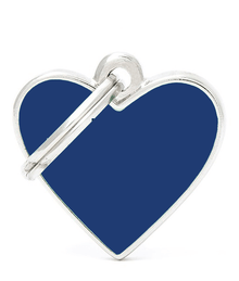 my family My Family Basic Handmade Small Blue Heart ID Tag