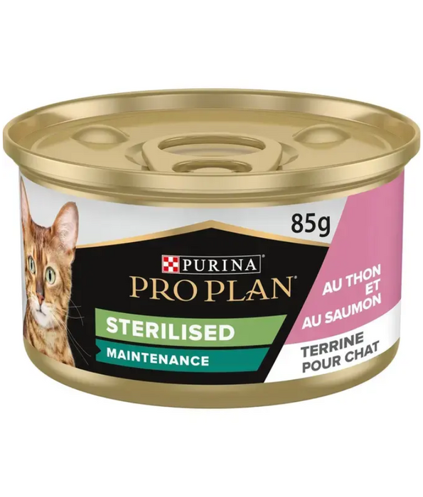 Purina - Pro Plan, Sterilised Adult Maintenance, Wet Cat Food, Terrine Rich in Tuna & Salmon - 85g