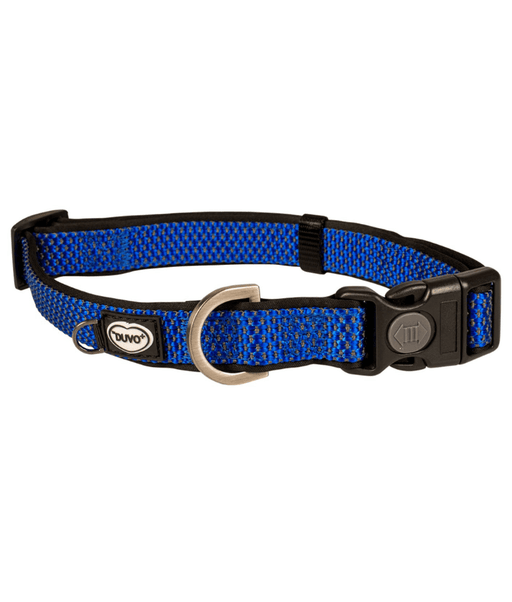 Duvo+ – EXPLOR East Nylon Dog Collar, Blue, Weather-Resistant & Reflective – S & XL