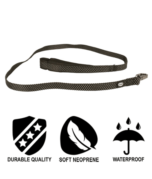 Duvo+ – EXPLOR East Nylon Dog Leash, Black, Weather-Resistant – XL with durable quality and soft neoprene handle.