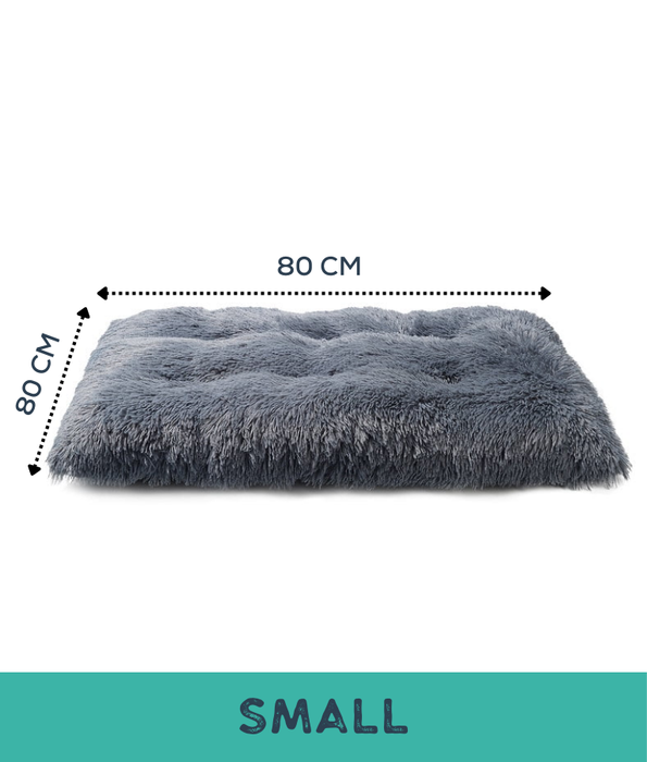 Cuddlove - Crate Mattress for Dogs, Plush Dark Grey Faux Fur, Washable - S,M,L