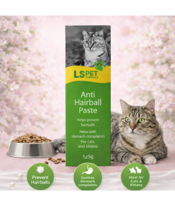 LS Pet -  Anti Hairball Paste for Cats & Kittens – Digestive Support – 125g