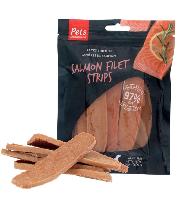 Pets Unlimited - Rosewood Large Salmon Fillet Strips- Grain Free 150 g