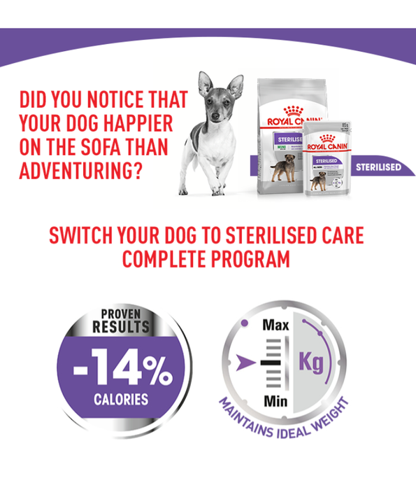 Royal Canin - Sterilised Mini Dog Food – Weight Control for Neutered Mini & Small Breeds – 3 kg
