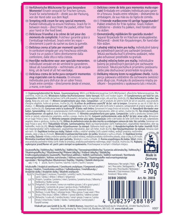 Vitakraft - Milky Melody, Lickable Creamy Tubes With Pure Milk - 7 Tubes x 10g