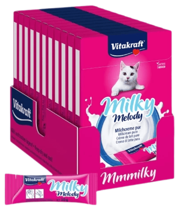 Vitakraft - Milky Melody, Lickable Creamy Tubes With Pure Milk - 7 Tubes x 10g
