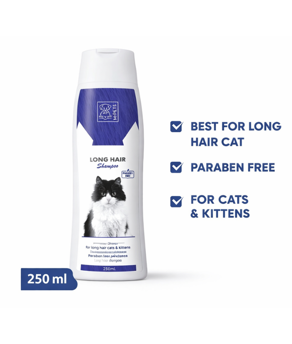 M-Pets - Long Hair Cat Shampoo, Detangling & Paraben-Free – For Cats & Kittens – 250 ml