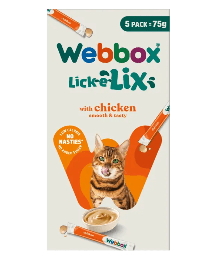 Webbox - Lick-e-Lix Cat Treats – Chicken, 5 Pack – 75g