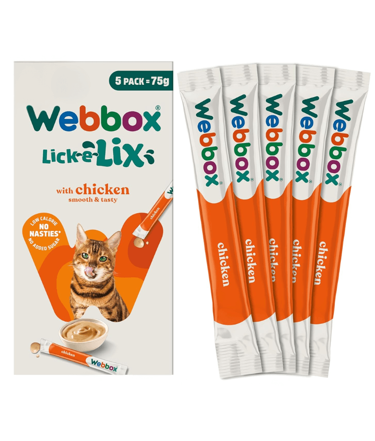 Webbox - Lick-e-Lix Cat Treats – Chicken, 5 Pack – 75g