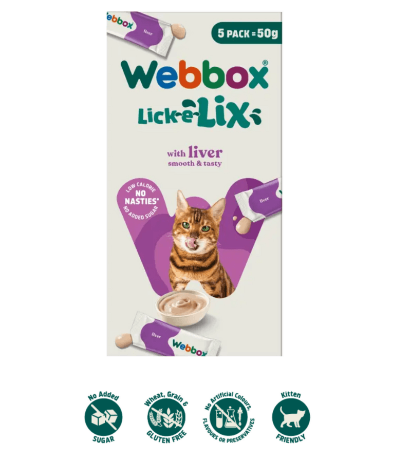 Webbox - Lick-e-Lix Cat Treats – Liver, 5 Pack – 75g