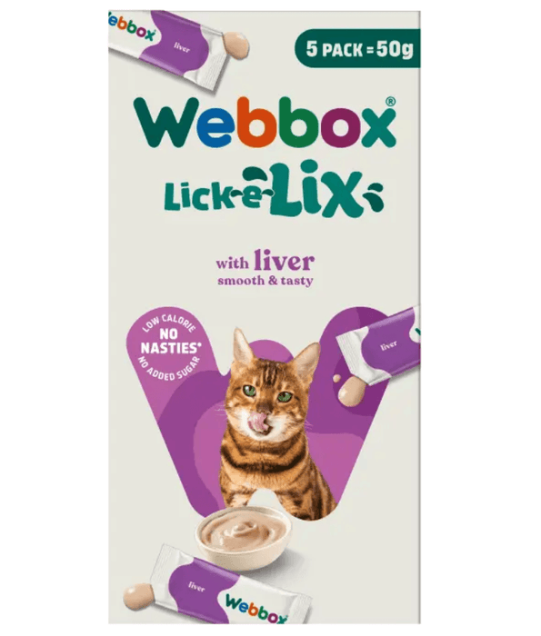 Webbox - Lick-e-Lix Cat Treats – Liver, 5 Pack – 75g