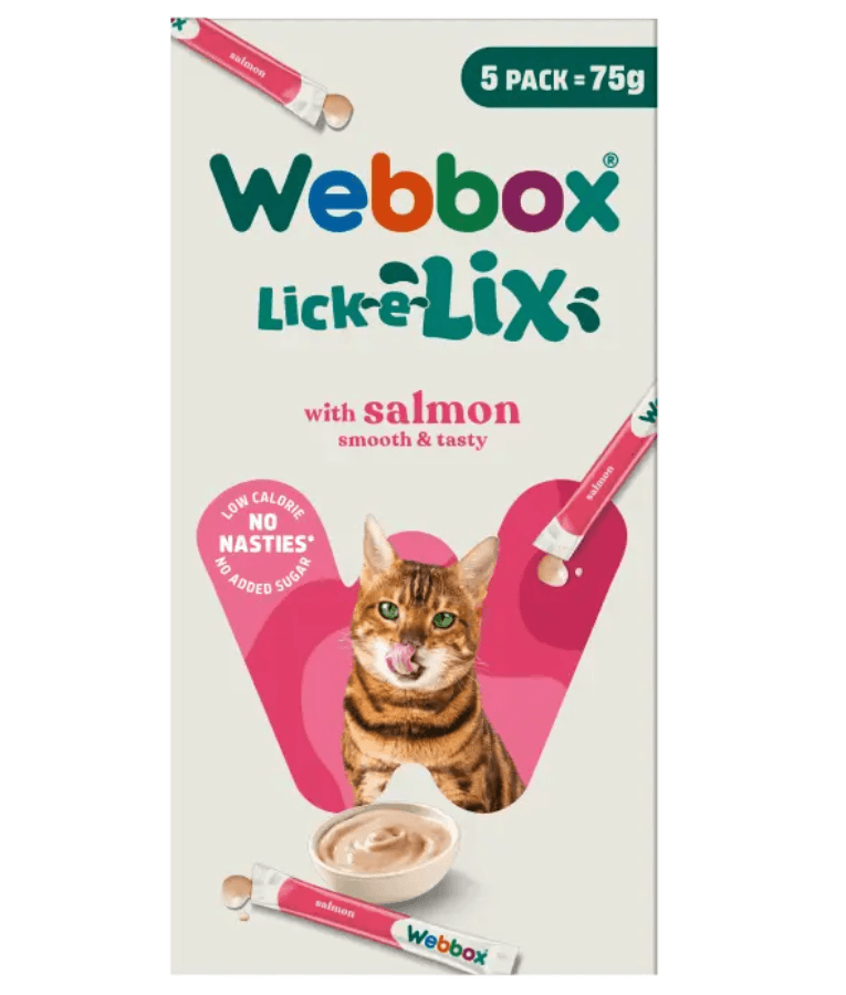 Webbox - Lick-e-Lix Cat Treats – Salmon, 5 Pack – 75g