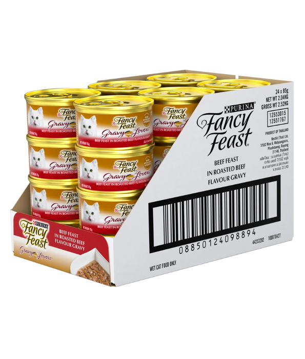 Purina - Fancy Feast Gravy Lovers - Beef Feast in Roasted Beef Flavour in Gravy Gourmet Cat Food 85g can