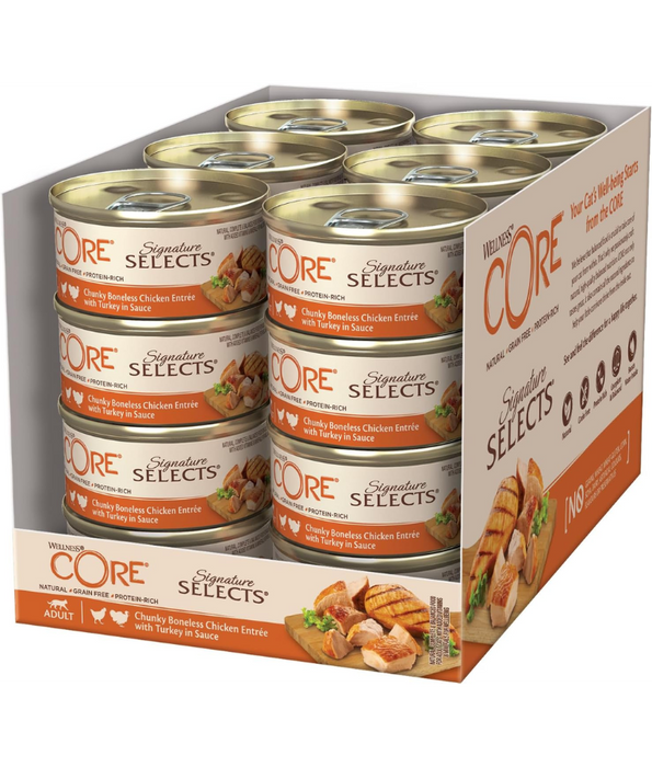 Wellness CORE - Signature Selects, Chicken & Turkey, High-Protein, Grain-Free, Adult Wet Cat Food - 79g