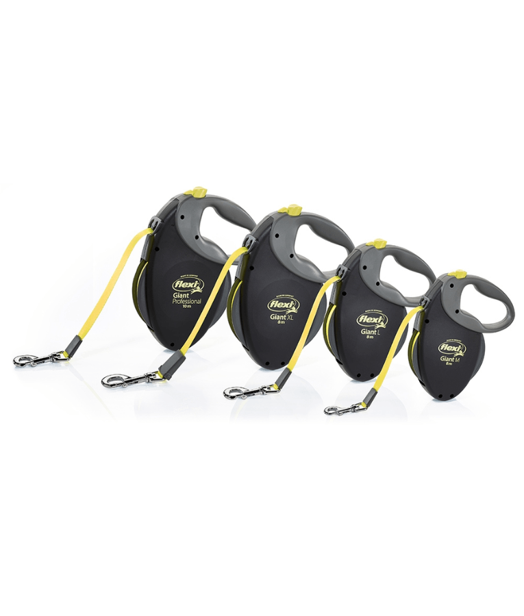 Flexi - Giant Neon Tape Dog Lead, 8m Tape, Soft Grip – Large Dogs up to 50kg - Available in multiple sizes.