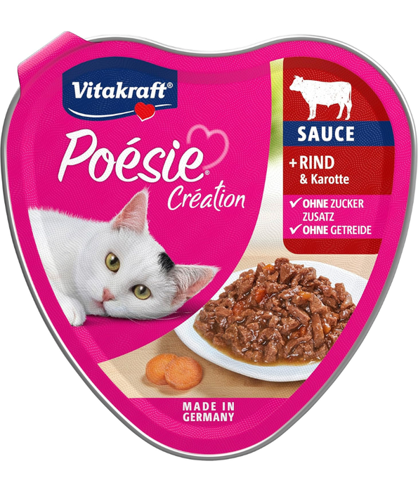 Vitakraft - Poesie Creation, Adult Wet Cat Food With Beef In Gravy - 85g