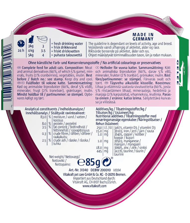 Vitakraft - Poesie Creation, Adult Wet Cat Food With Deer In Jelly - 85g