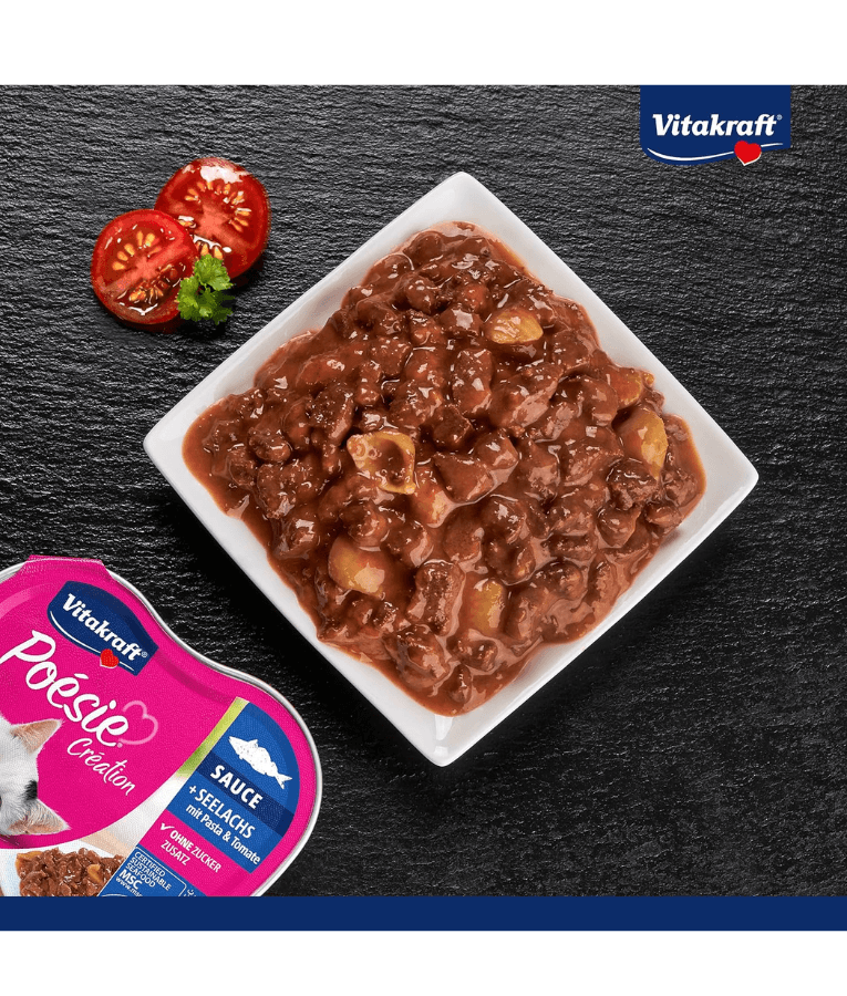 Vitakraft - Poesie Creation, Adult Wet Cat Food With Seelachs (Pollack Fish) & Tomato In Gravy - 85g