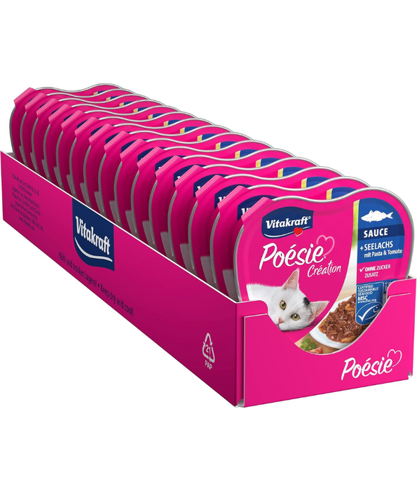 Vitakraft - Poesie Creation, Adult Wet Cat Food With Seelachs (Pollack Fish) & Tomato In Gravy - 85g