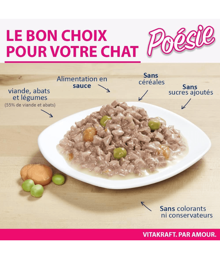 Vitakraft - Poesie Creation, Adult Wet Cat Food With Turkey In Gravy - 85g