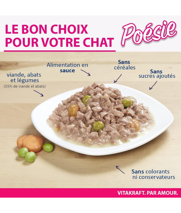 Vitakraft - Poesie Creation, Adult Wet Cat Food With Turkey In Gravy - 85g