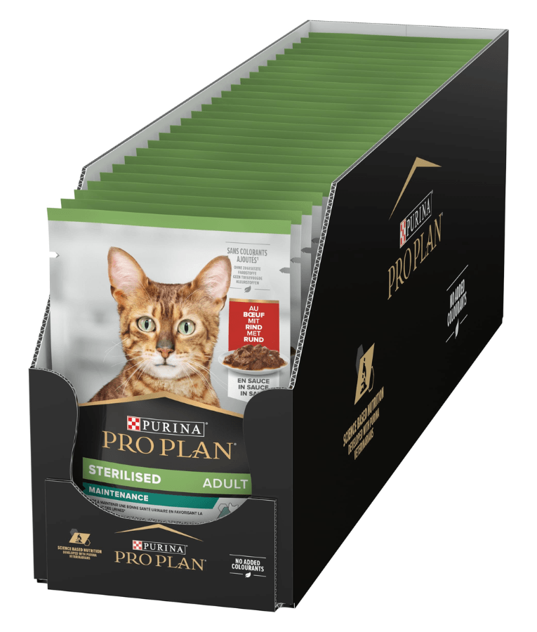 Purina - Pro Plan, Sterilised Wet Cat Food, Beef in Gravy, 85g