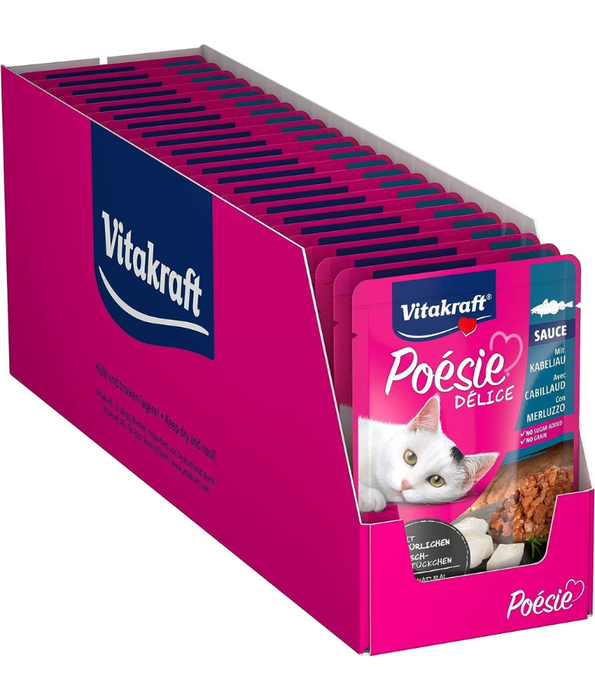 Vitakraft - Poesie Delice, Adult Wet Cat Food With Cod Fish In Gravy - 85g