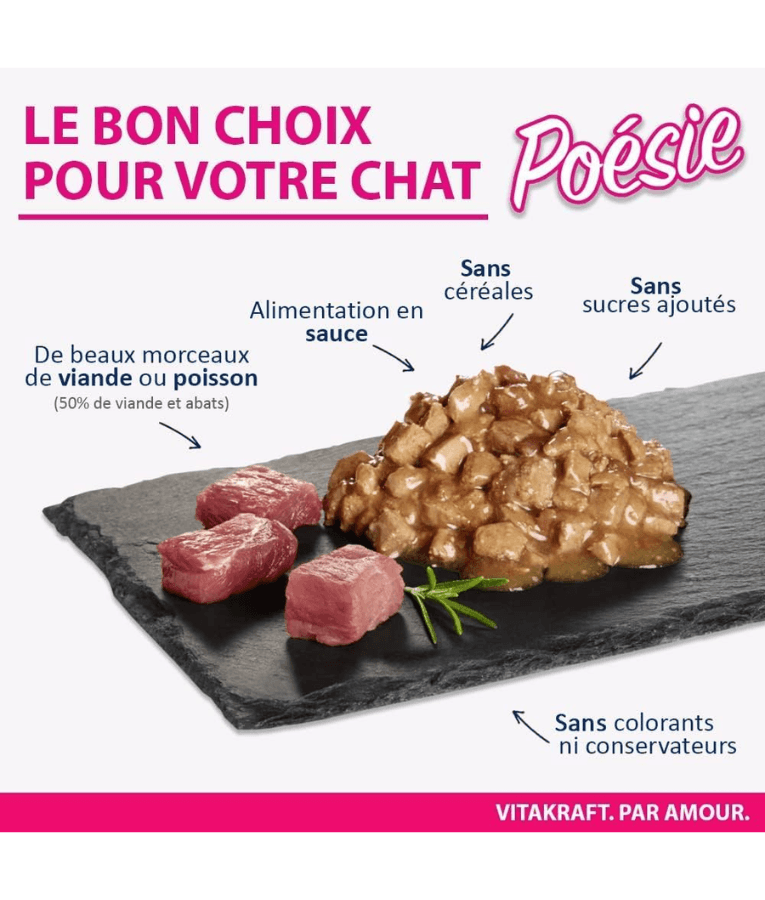 Vitakraft - Poesie Delice, Adult Wet Cat Food With Cod Fish In Gravy - 85g