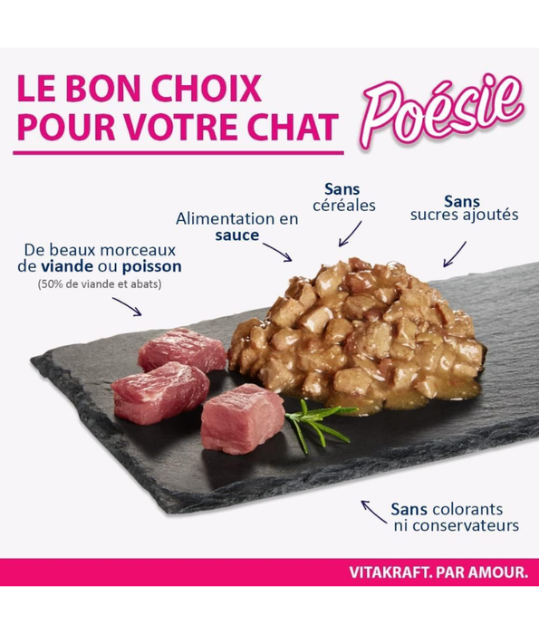 Vitakraft - Poesie Delice, Adult Wet Cat Food With Cod Fish In Gravy - 85g