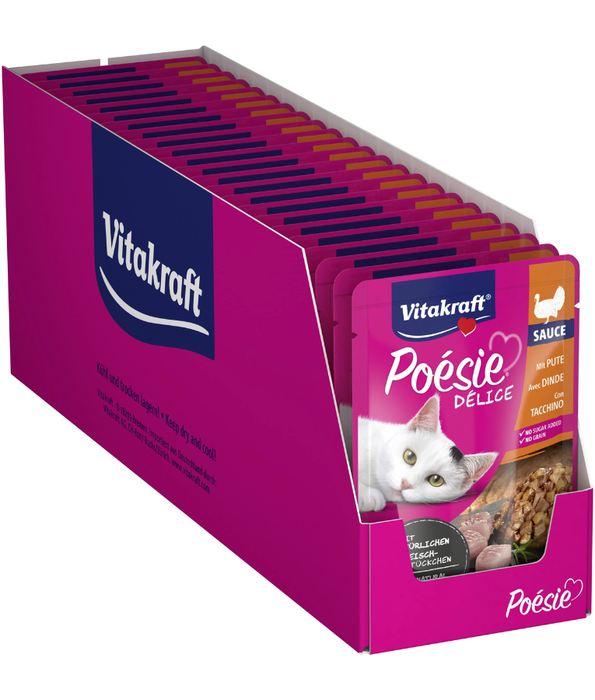 Vitakraft - Poesie Delice, Adult Wet Cat Food With Turkey in Gravy - 85g