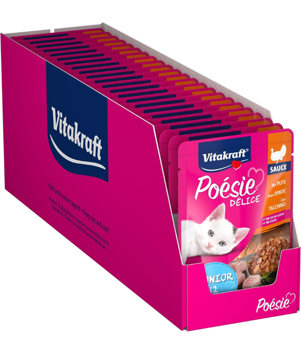 Vitakraft - Poesie Delice, Junior Wet Cat Food With Turkey In Gravy - 85g
