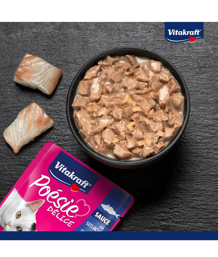 Vitakraft - Poesie Delice, Adult Wet Cat Food With Coal Fish In Gravy - 85g